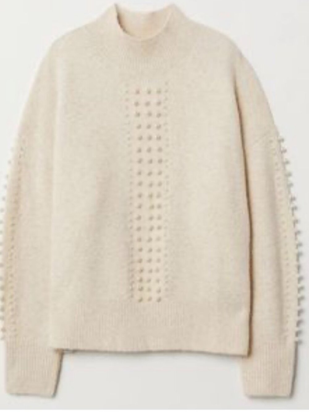H&M Cream Pearl Knit Sweater size XS wool